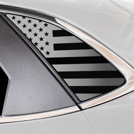 BOGAR TECH DESIGNS Precut Quarter Window American Flag Vinyl Decal Sticker Compatible with Mazda Cx-30 2020-2025, Matte Black