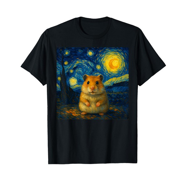 Hamster Starry Night Van Gogh Art for Men Women Kids