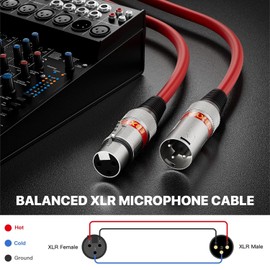 EBXYA XLR Cable 10 ft 10 Packs - Premium Balanced DMX Cable, XLR Male to Female Microphone Cable
