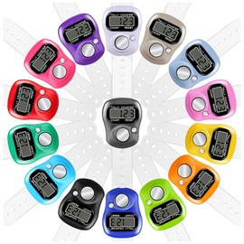 ALDMIO 30 Pcs Electronic Finger Counter, 5 Digital Finger Counter, Resettable Hand Tally Clicker Counter for Counting Numbers Knitting Coaching Golf Lap Fishing School Sports Event