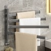 Black Swivel Towel Bar Punch Free Bathroom Towel Rack Wall