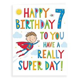 Regal Publishing Birthday Card for Age 7 Boy - 8 x 6 Inches