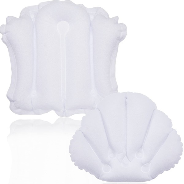 Jetec 2 Pieces Inflatable Bath Pillow for Tub Pillows Neck