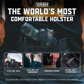 VNSH Belly Band Holster – Comfortable, Secure & Discreet | Concealed Carry Fit for 99% of Handguns with Built-in Mag Pouches