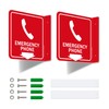 Faittoo Emergency Phone Sign, 2 Pack Emergency Phone with Down