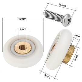 YUANQIAN 20-Piece Shower Door Roller Set - Ultra-Durable POM Wheels with Stainless Steel Screws & Easy-Install Tool, Quiet Glide for Shower Enclosures, 19mm Diameter