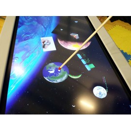 AppleABC Teachers Gifts Wooden Pointer, AA-730DIN36 - 36" Made in USA w/Dino & red Rubber end Cap, Perfect for Smart Board Screen.