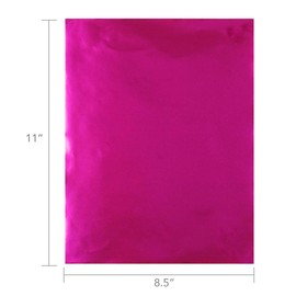 Hygloss Metallic Foil Paper for Arts and Crafts, Classroom Activities and Artists-Party or Holiday Décor-8.5" x 11"-100 Sheets, Fuchsia Piece