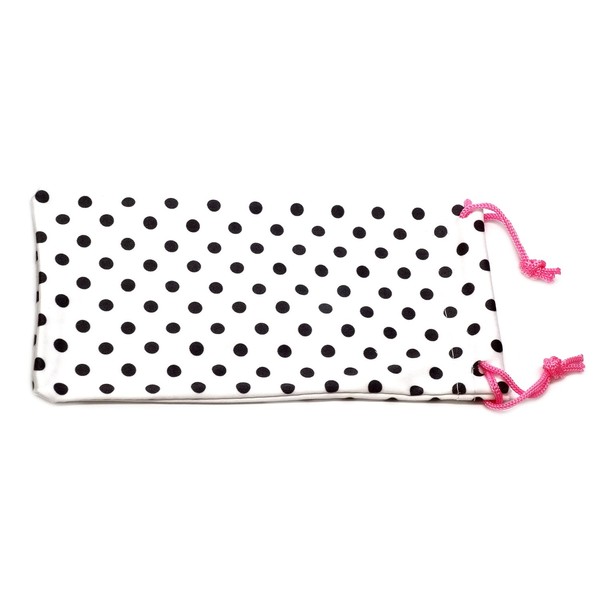 Polka-Dot Microfiber Drawstring Pouch for Cleaning and Storing Eyewear