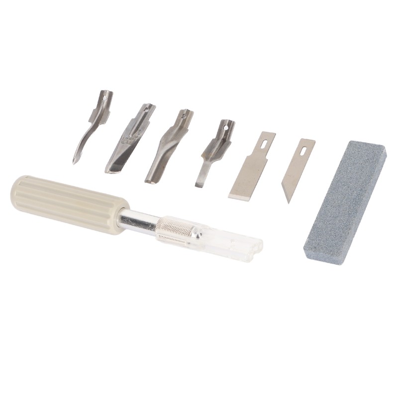 Craft Knife Set 6 Steel Blades Ergonomic Handle Hobby Knife