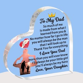 FMCC Dad Gifts from Daughter - Dad Christmas Birthday Gift from Daughter Father's Day Gifts from Daughter Daddy Gifts from Daughter Heart Acrylic Plaque Your Little Girl