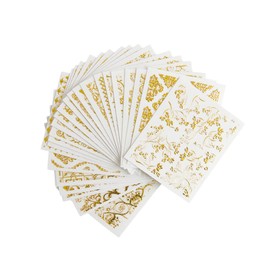 FOMIYES 20 Hojas De Pegatinas Vintage Accesorios Para Uñas Decoración Dorada Pegatinas De Flores Para Uñas Pegatinas DIY Para Decoración De Uñas Pegatinas De Flores Doradas Para