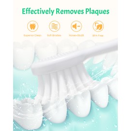 NELL&WELL [UPGRADE] Kids Electric Toothbrush with 2mins Brushing Timer, Battery Powered Toothbrushes with 3 Soft Bristles Heads for Children Boys and Girls Ages 3+, IPX7 Waterproof, BPA Free (Yellow)