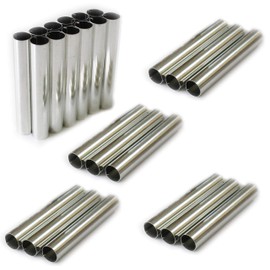 rukauf Foam Roll Moulds Set of 25 (8 cm x 1.3 cm) Traditional Baking Mould Iridescent Curl Shape Straight Tubes Piping Nozzles Cream Rolls