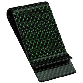 SERMAN BRANDS Carbon Fiber Money Clip Credit Card Holder Slim Business Front Pocket Clips for Men Black Glossy (Forest Green)