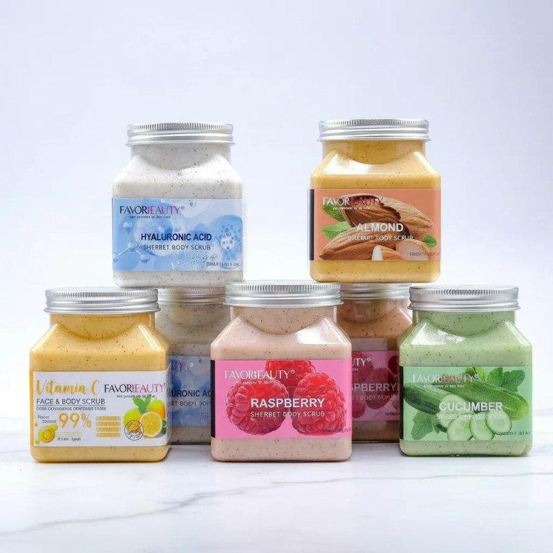 Exfoliantes Facial Corporal Hidratante Aclara Manchas 5pz Vitamina Almendra Pepino