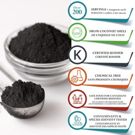 Foothills Naturals Coconut Activated Charcoal - 454g Food Grade Fine Powder Pure No Fillers