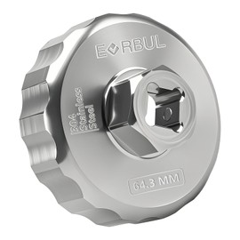 EVRBUL Upgraded 64.3mm 14 Flutes Oil Filter Cap Removal Wrench Tool,CNC Milled 304 Stainless Steel Compatible with Toyota Corolla Highlander Avalon Camry Tacoma Lexus GS450h GS460 IS300