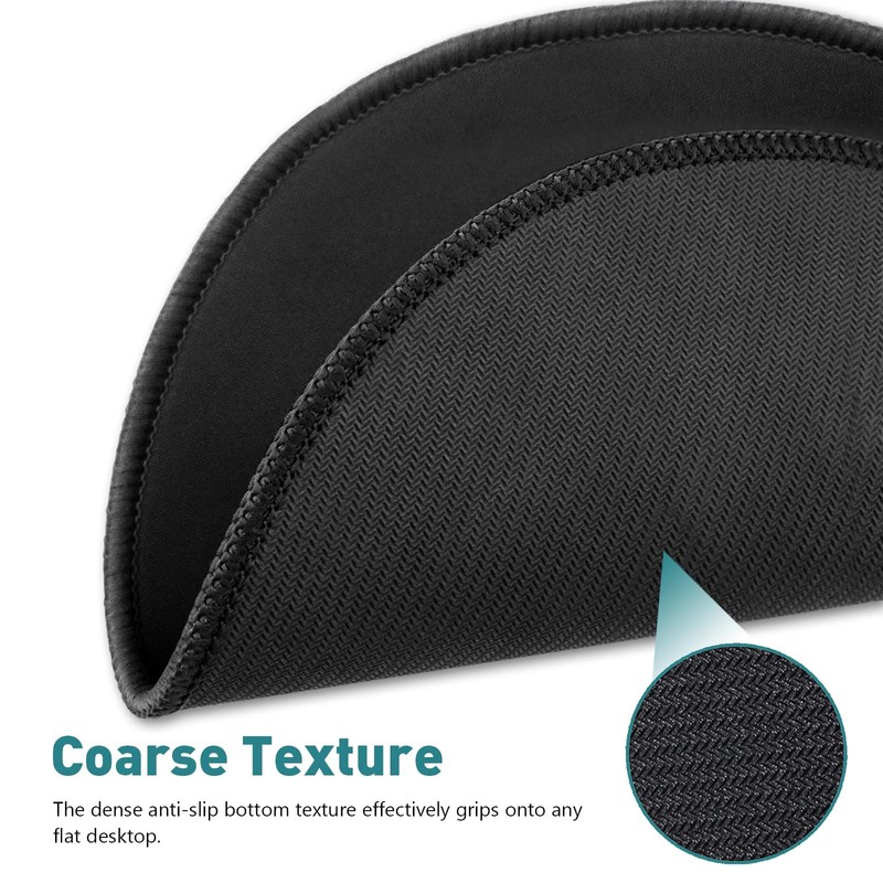 5-Pack Round Mouse Pads with Stitched Edge, Premium-Textured, Non-Slip, 8.7