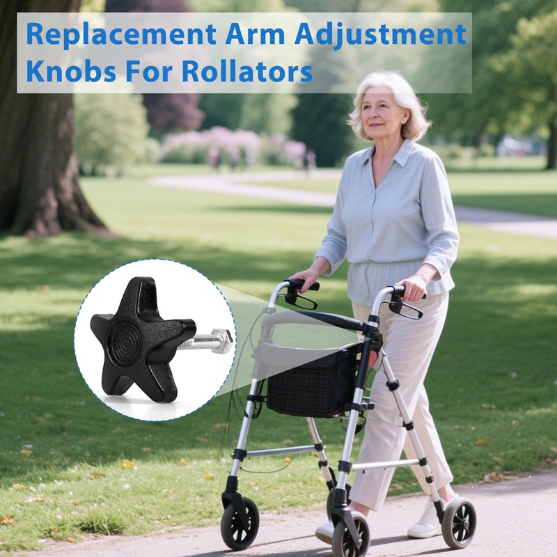 Walker Replacement Parts, Rollator Parts Kit, M6 Screws & Knobs,