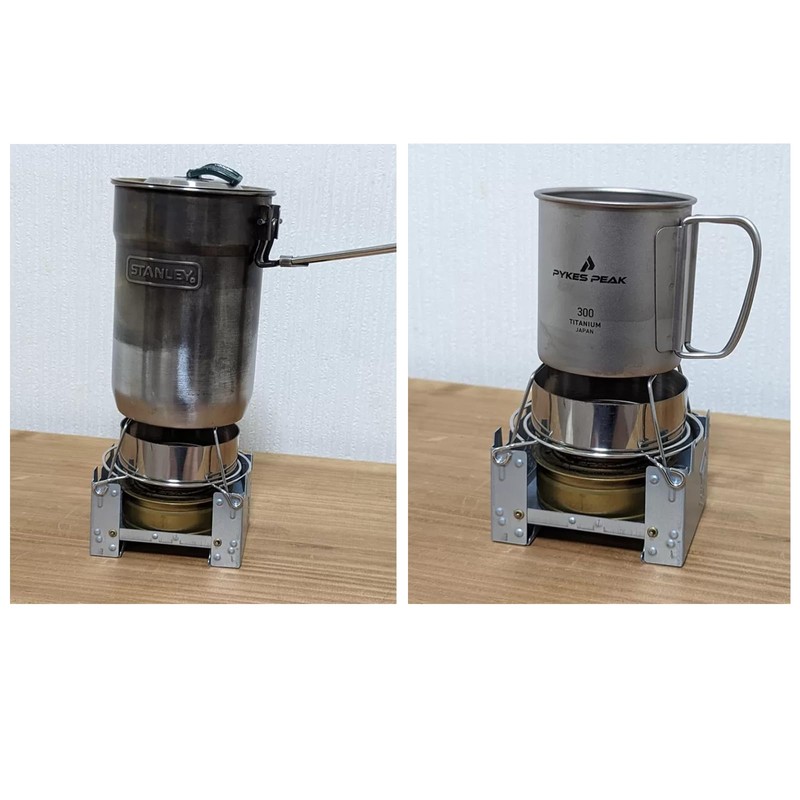 Pocket Stove with Trivet and Windshield, Solo Camp, Mini Stove,