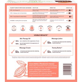 Palmer's - Kit para Estrías Embarazo con Manteca de Cacao – Tratamiento Completo con Loción, Crema, Bálsamo y Aceite Corporal para Reducir Estrías y Mejorar la Elasticidad de la Piel Aprobado por dermatólogos Set de regalo de 4 piezas