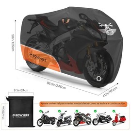 Funda para motocicleta impermeable, almacenamiento al aire libre con agujeros para candado, bolsa de almacenamiento con cremallera y diseño reflectante nocturno, protección para todas las