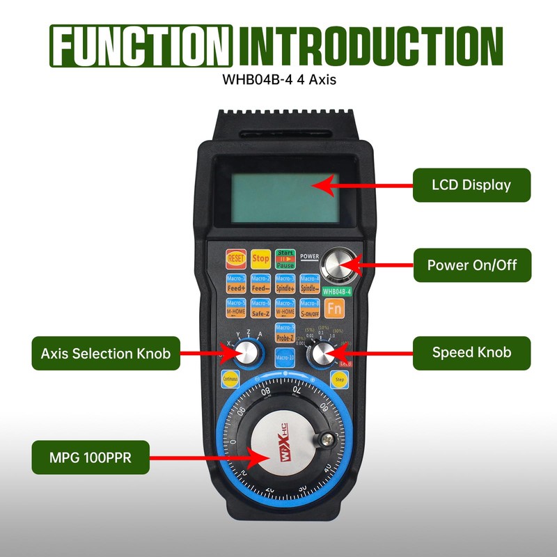 CNCTOPBAOS 4 Axis USB Mach3 Handwheel Controller Remote Hand Control
