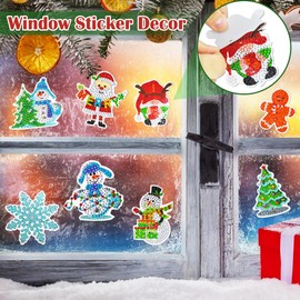 LYLIDIA Diamond Painting Stickers Christmas Pendant Children 25 Pieces Small Crystal Glue Painting Christmas Tree Pendant Diamond Painting Gift Tag Christmas Window Decoration