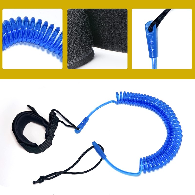 10ft Surfboard SUP Leash,Kayak Ankle Leash Spiral TPU,for Stand Up