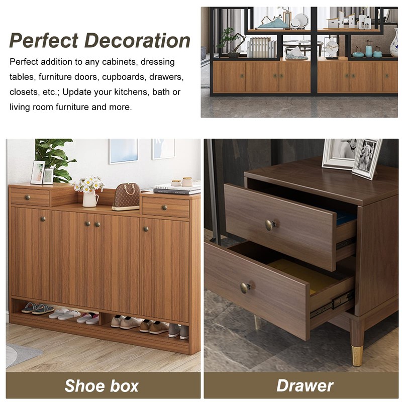 TsunNee 24pcs Vintage Style Chic Drawer Knobs Antique Bronze Kitchen