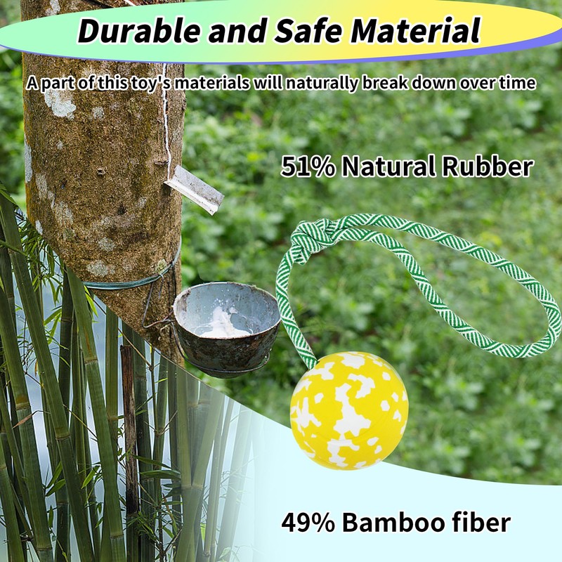 PawSailor Dog Toy Ball on Rope, Aggressive Chewers Heavy Duty