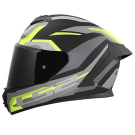 LS2, Integral Motorcycle Helmet RAPID III HYPER Black HV Yellow, M | 3 Schalengrößen