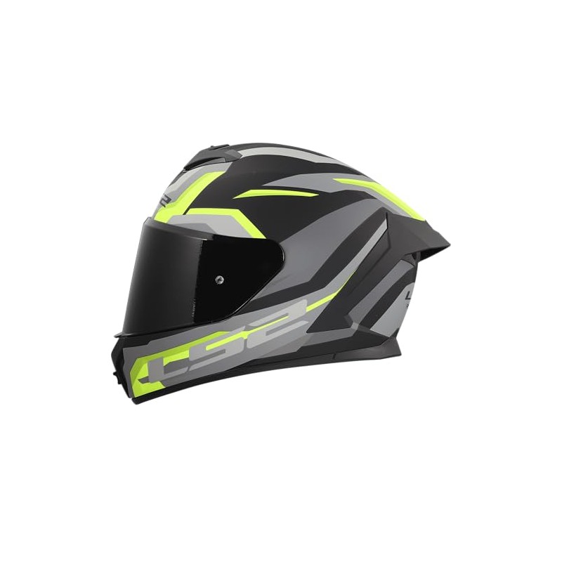 LS2, Integral Motorcycle Helmet RAPID III HYPER Black HV Yellow,