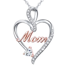 FLYOW Mom Gifts, Sterling Silver Infinity Necklaces for Women,Mothers Day Jewelry Birthday Gifts for Mom/Grandma/Nana from Daughter