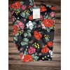 Lularoe TC Tall Curvy Leggings Huge Roses Black Red Pink
