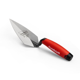 Goldblatt RED Pointing Trowel, 6" x 2-3/4" Upgraded Ground Blade, Professional Masonry Tools, Heavy Duty One-Piece Forging, Durable High Carbon Steel, Soft Handle, for Spreading Mortar, Repairing Gap