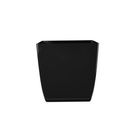 The HC Companies 10 Inch Aria Square Self Watering Planter - Plastic Plant Pot for Indoor Outdoor Plants Flowers Herbs, Glossy Black