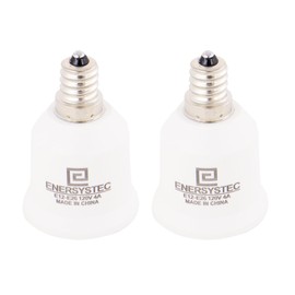 E ENERSYSTEC Candelabra E12 to E26 Light Bulb Base Adapter E12-E26