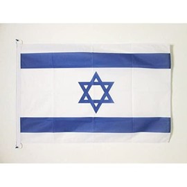 AZ FLAG BOOTFLAGGE Israel 45x30cm - ISRAELISCHE BOOTSFAHNE 30 x 45 cm Marine flaggen Top Qualität