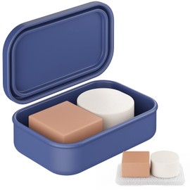 Quatish Solid Shampoo Bar Holder, Large Leakproof Travel Soap Case, Silicone Soap Box with Draining Layer, Enhanced Soap Container, Suitable for Camping, Gym, Bathroom, Outdoor Essentials, Dark Blue