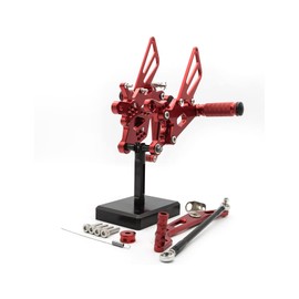 PROCNC Front Motorcycle Rearsets Footpegs Foot Pegs Rear Set Footrests Brake Shift Pedals Fully Adjustable Foot Boards Fit for Yamaha YZF R6 R6S 2006-2020 (Red)