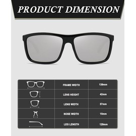 XITUADDA Polarised Sunglasses Men Women Unisex Classic Square Sunglasses Retro Rectangular Sunglasses UV400 Protection, black silver