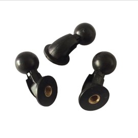 VizGiz 2 Pack 1/4 inch to 17mm Ball Mount Adapter Swivel Bolt for Tripod Selfie Grip Stand Head Phone Pad Tablet Clip Cradles Clamp Holder Connector, Black