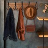 WEBI Rustic Coat Rack Wall Mounted,Wood Coat Hanger Wall,5 Coat
