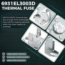MOOTVGOO 6931EL3003D Limit Thermostat, 6323EL2001B Thermistor, 6931EL3001E Thermostat Replacement for LG Dryer, Replace AH3530485, AP4440975, EA3530485, PS3530485, 1268366, 6931EL3003E