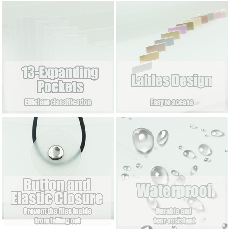 Gtheimn Portable 13-Pocket Receipt & Coupon Organizer, Small Expanding Accordion