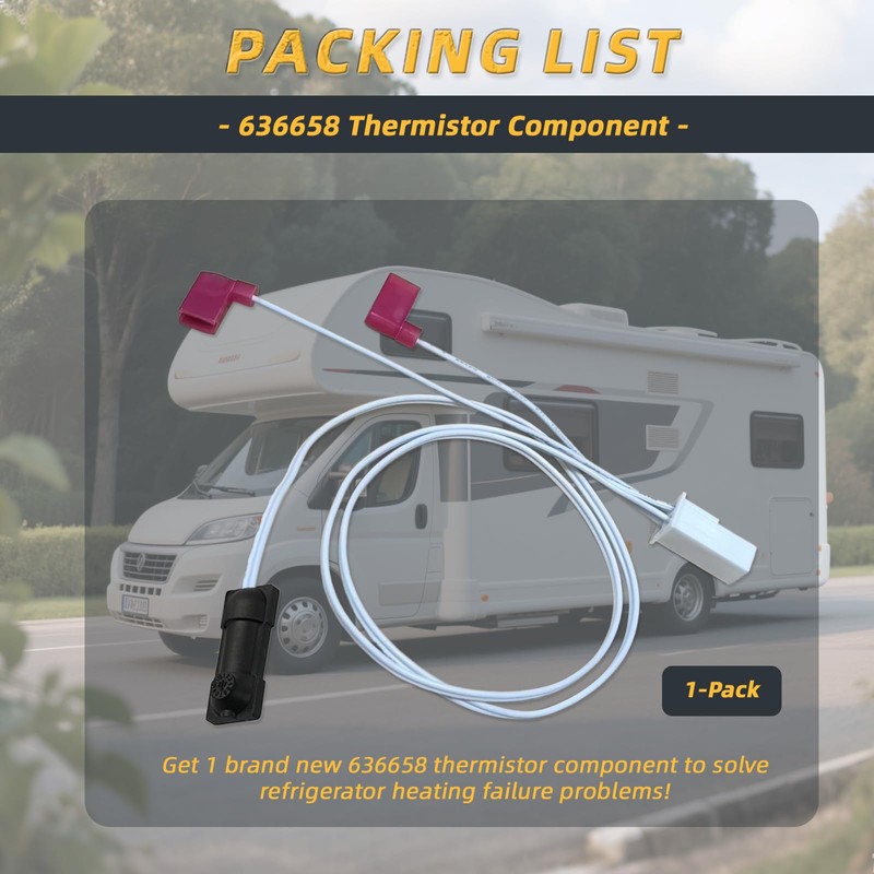 636658 Thermistor Component, RV Refrigerator Thermistor Compatible with Norcold Refrigerator