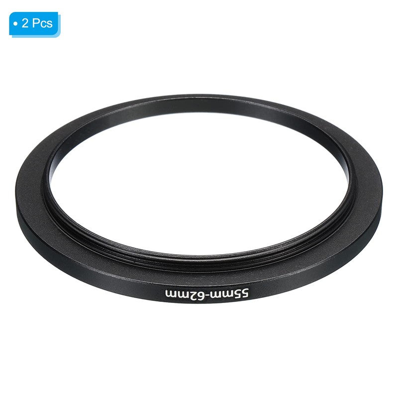 PATIKIL 55mm-62mm Metal Step Up Ring, 2 Pack Camera Lens