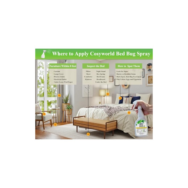 Cosyworld Bed Bug Killer, Fast and Sure Kill with Extended